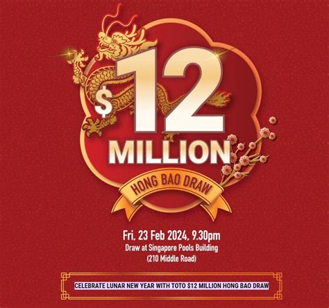 Tickets for $12m Toto Hong Bao draw on sale from Feb 19; draw .
